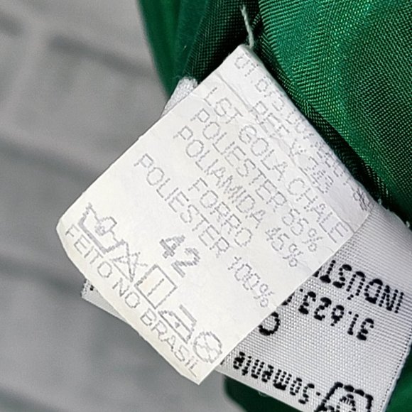 Lygia Farah 42 Green Crushed Taffeta Collared Surplice Sheath‎ Cocktail Dress - Picture 11 of 11